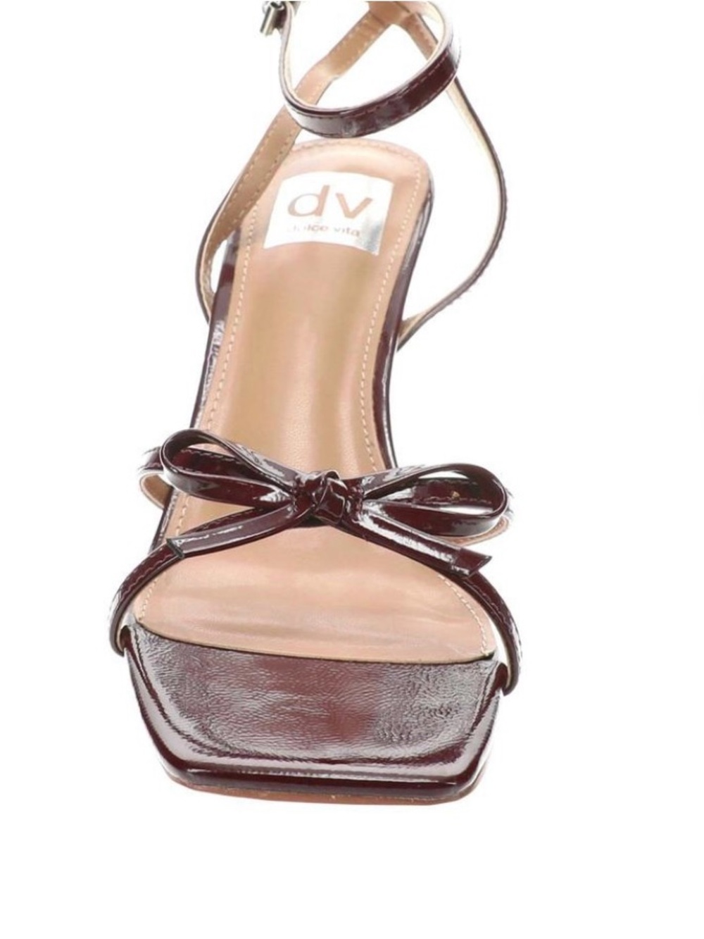DV by Dolce Vita Burgundy Patent Bow Ankle-Strap Sandal